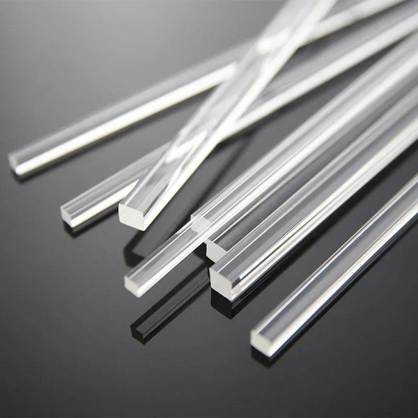 Transparent 10mm square acrylic rod for crafts and DIY
