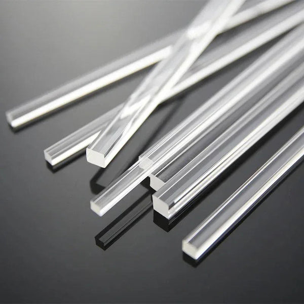 Transparent 10mm square acrylic rod for crafts and DIY