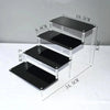 3-tier 20×10cm black acrylic riser shelf for retail
