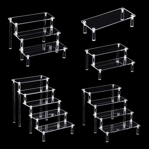 3-tier clear acrylic shelf for mid-size countertop display needs