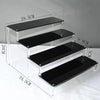 2-tier 30×8cm black acrylic makeup and perfume stand