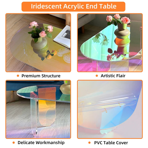 37 inch acrylic coffee table size comparison showing 95cm length and compact dimensions