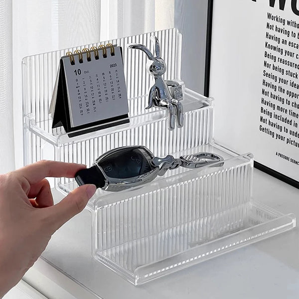 Close up of 3mm thick acrylic organizer edge detail