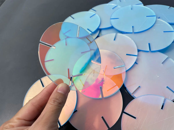 50mm diameter 3mm thick PMMA acrylic disc with professional grade finish