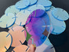 80mm diameter 2mm thick iridescent acrylic circle ideal for compact LED displays