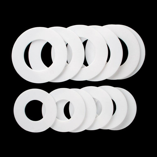 Flat PTFE sealing washer close-up