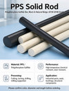 PPS GF40 rod 40% glass fiber reinforced polyphenylene sulfide - view 9