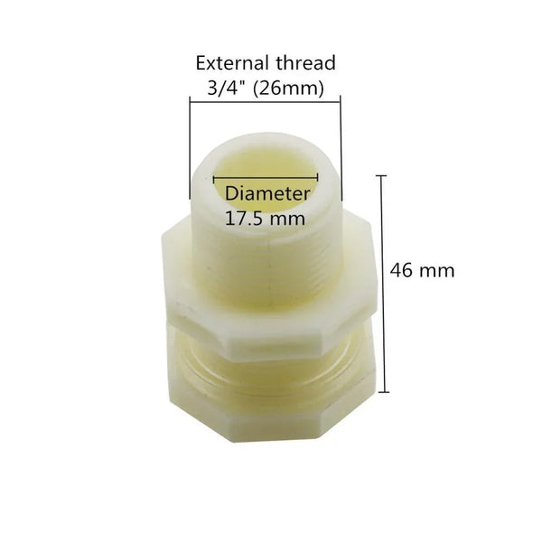 Close-up of male and female thread ABS pipe fitting
