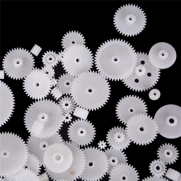 ABS plastic gear parts for model building, motors, and educational tools