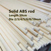 Solid ABS plastic rod 50cm (19.7") in black for machining and modeling