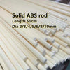 Solid ABS plastic rod 50cm (19.7") in black for machining and modeling