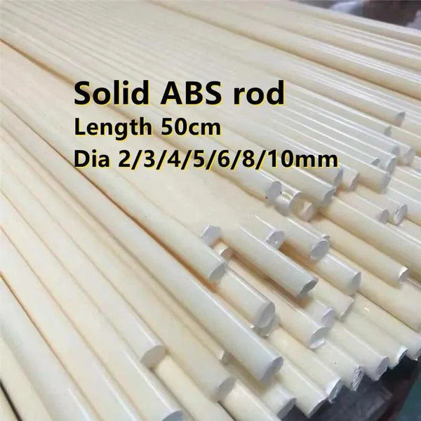Solid ABS plastic rod 50cm (19.7") in black for machining and modeling