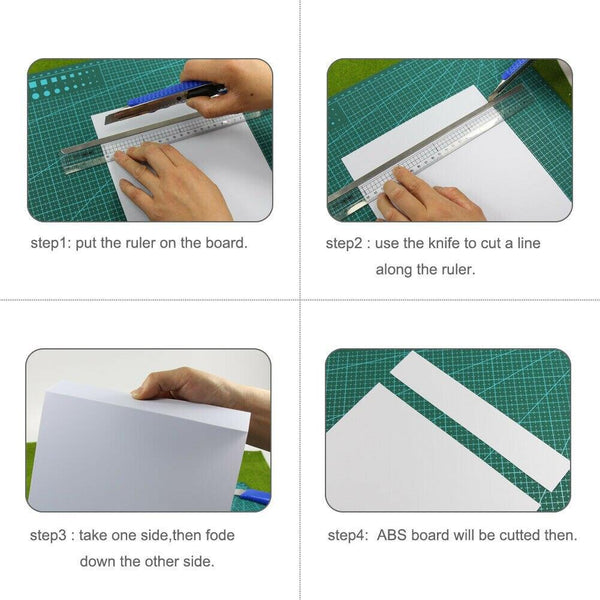 ABS sheet thickness measurement close-up with caliper