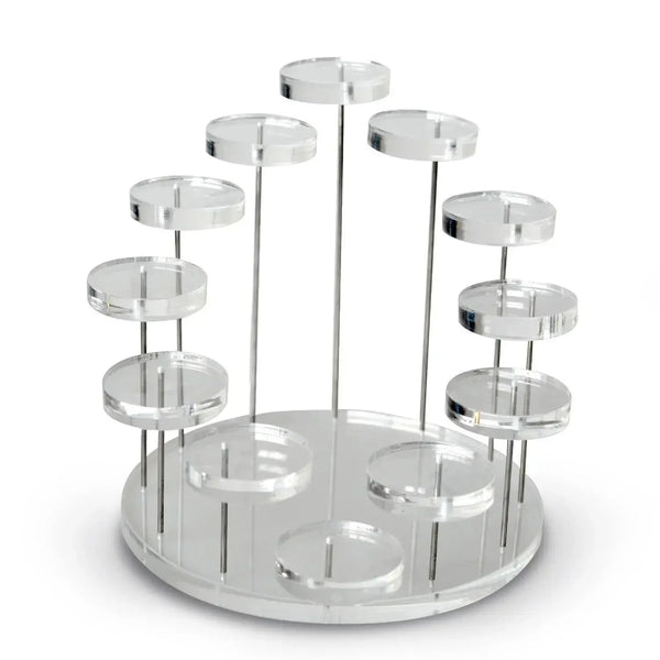 black acrylic 12-hole stand for retail and exhibition use