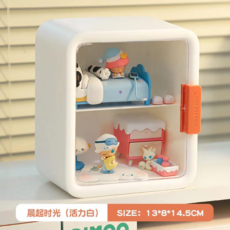 2-piece small acrylic display box set in pink for Molly collectibles