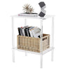 Acrylic bedside table with double shelves, ideal for magazines, decor, and small space storage