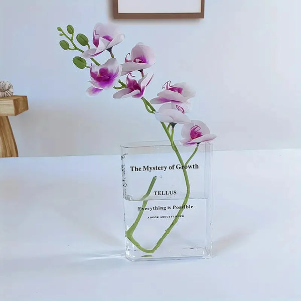 Book vase size comparison showing compact dimensions perfect for desk and shelf
