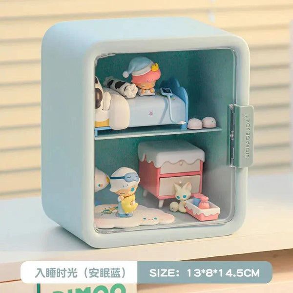 Lockable clear acrylic display case for blind box and anime toys