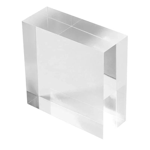 Acrylic display cubes in multiple sizes for retail display
