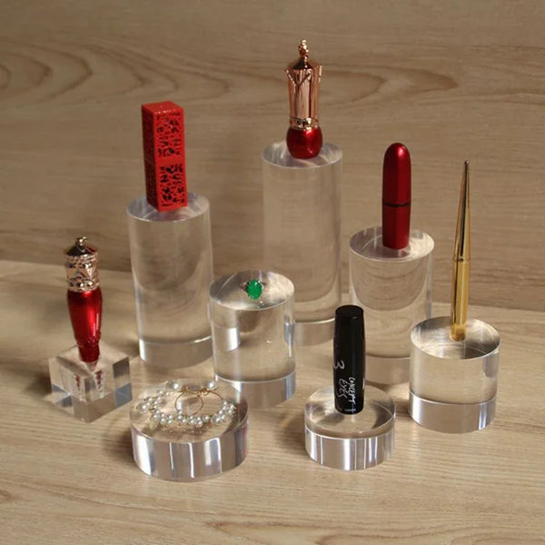 Close-up of precision polished edge on clear acrylic display block