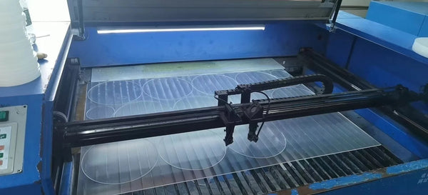 Colored acrylic edge polishing diamond finish process