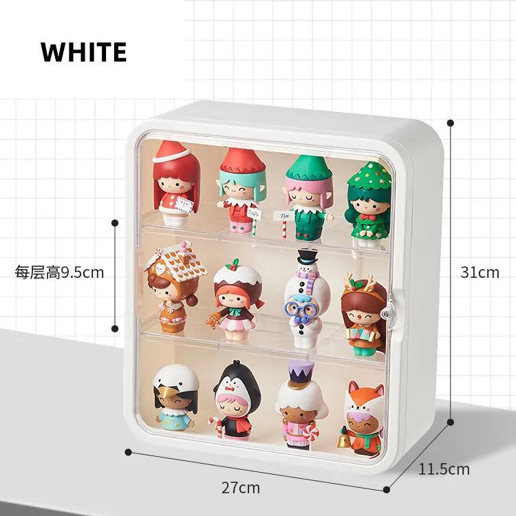 Stackable acrylic toy showcase cabinet for collectible figures