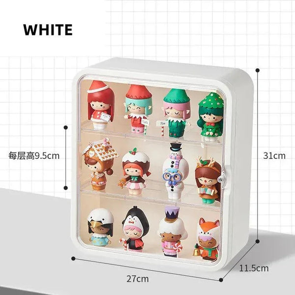 Stackable acrylic toy showcase cabinet for collectible figures