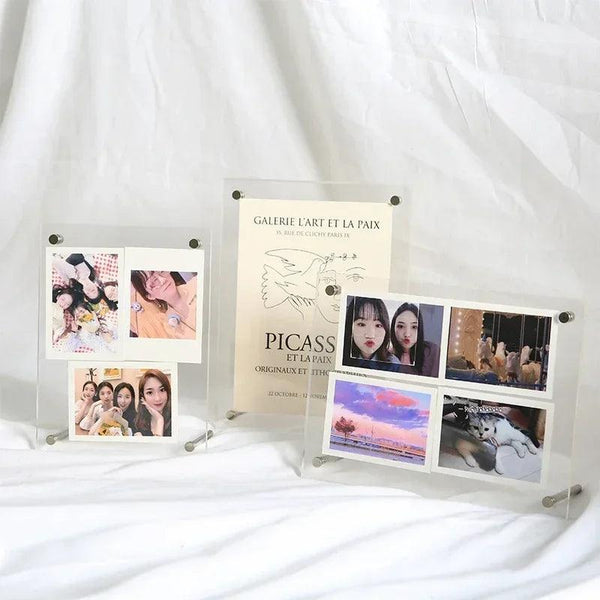 Wall-mounted clear acrylic frame for Kpop photocard and postcard display