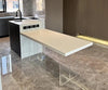 Coffee table supported by transparent acrylic legs