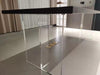 Model A acrylic legs – 72cm height × 40cm × 15cm, clear desk/table legs