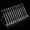 Clear acrylic marker pen holder – front view showing 6 slots