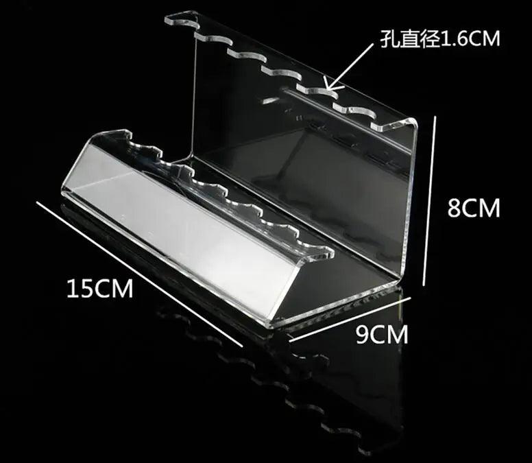Size comparison of 6-slot and 12-slot clear acrylic marker holders