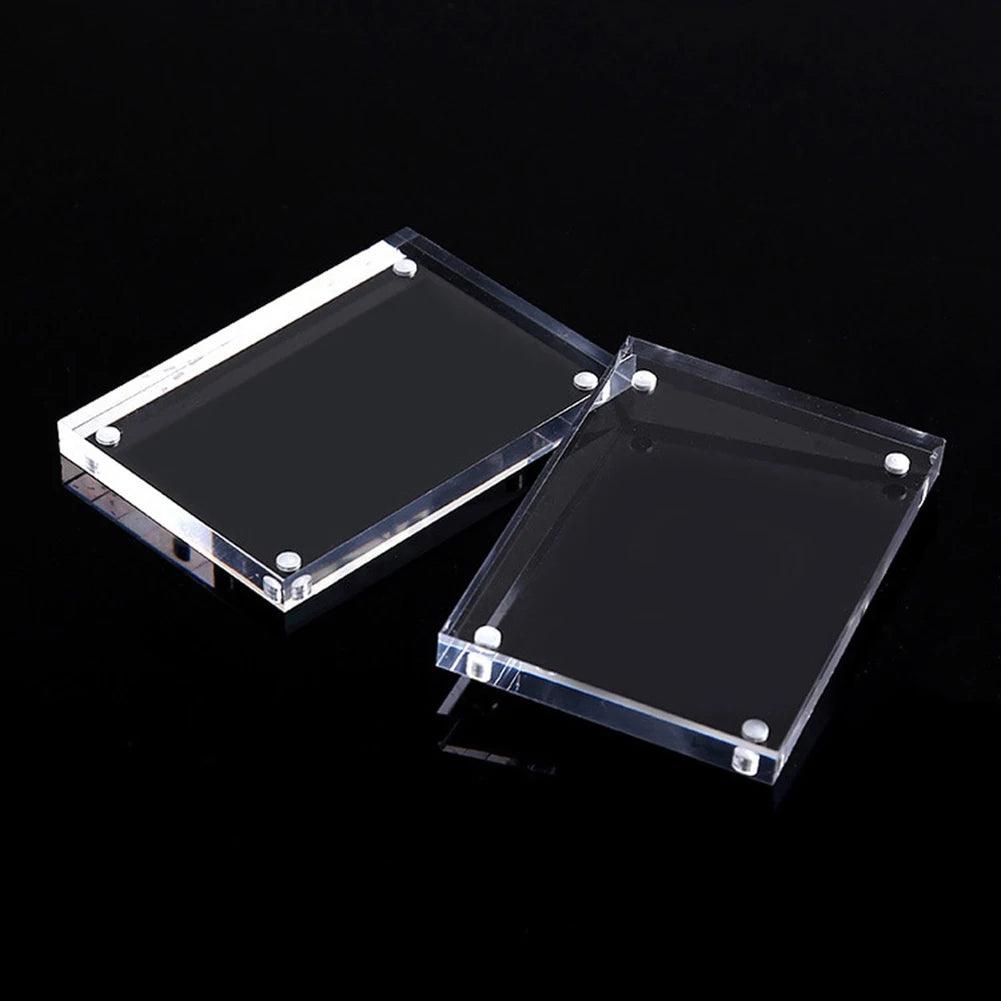 Magnetic acrylic photo frame used on modern home desk