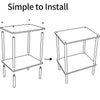 Simple to assemble acrylic side table with clear step-by-step installation instructions