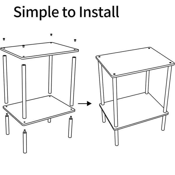 Simple to assemble acrylic side table with clear step-by-step installation instructions