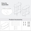 Detailed dimensions of acrylic side table in mm and inches