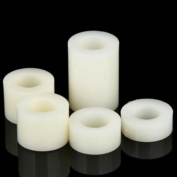 Assembling components with white nylon spacers