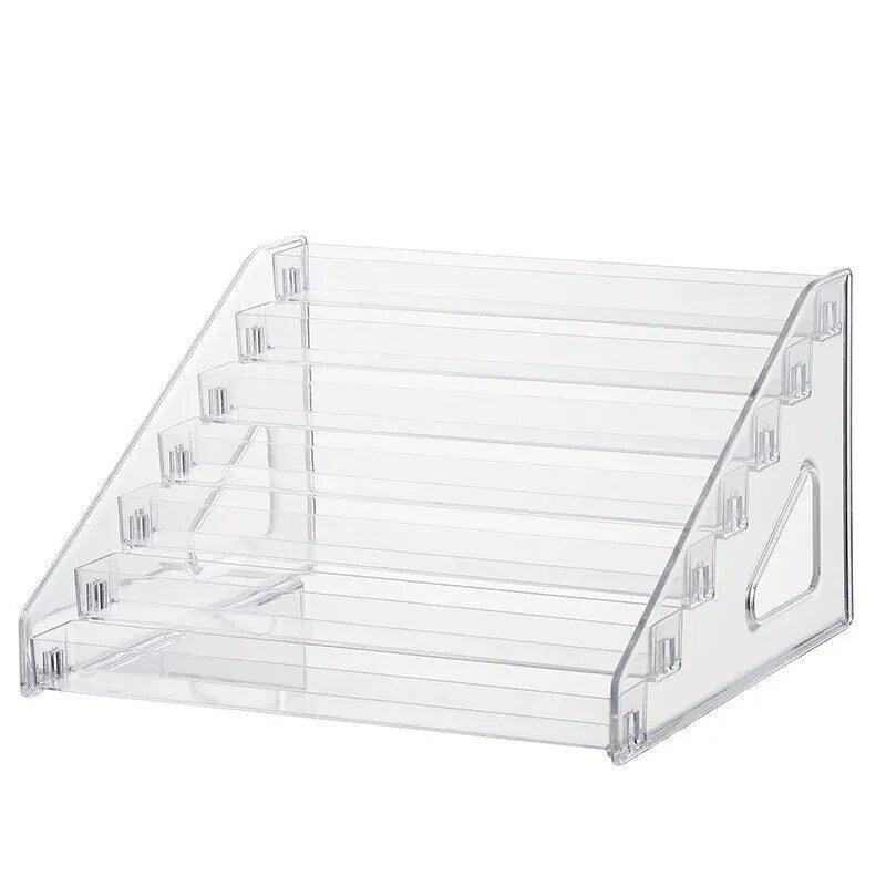 Nail polish storage rack for beauty salons – clear acrylic construction