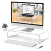 BeePlastic 100mm elevation clear acrylic laptop stand with CNC precision machining for ergonomic desktop setup