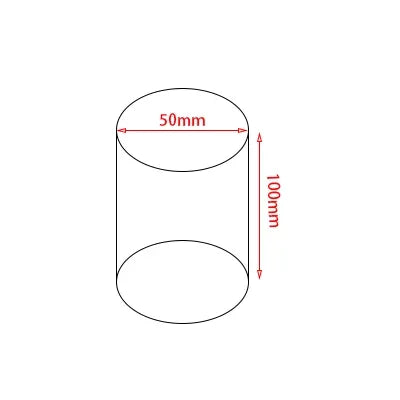 Size comparison of black acrylic display stands - metric and imperial measurements