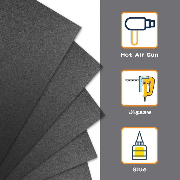 Glossy black ABS sheet 200x300mm for model making and cosplay