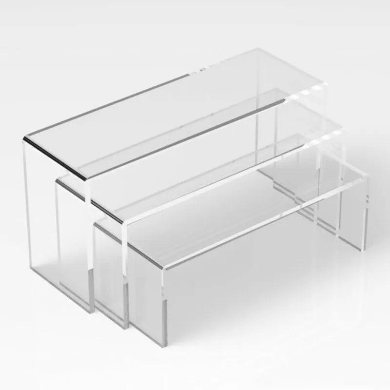 Black acrylic display stands for rings, bracelets, and collectibles