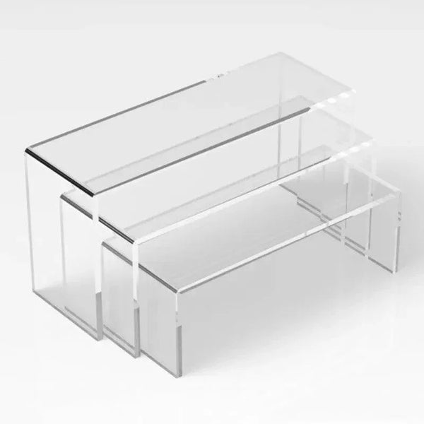 Black acrylic display stands for rings, bracelets, and collectibles