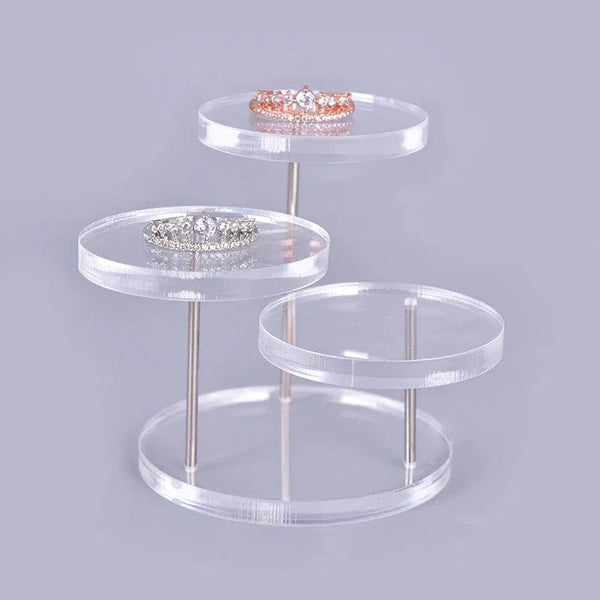Black Acrylic Jewelry Organizer Stand for Rings, Bracelets, and Necklaces