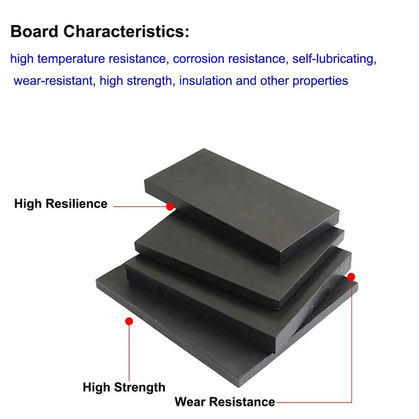 Carbon filled black PTFE material surface texture close-up view