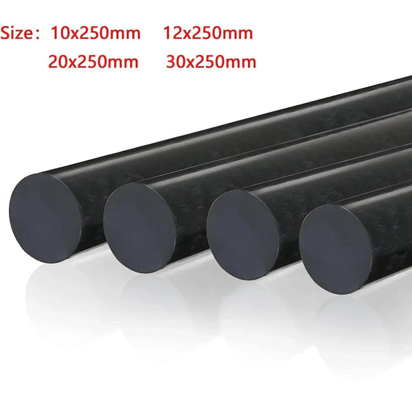PA6 black nylon rods used in industrial machinery components like bushings and gears