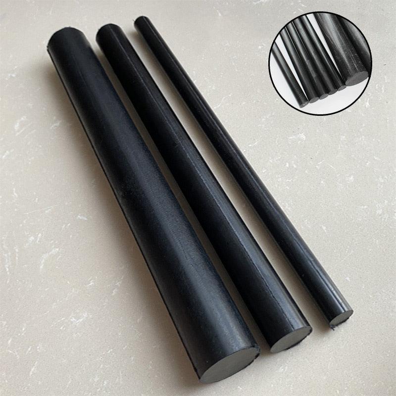 3-Piece 27mm Diameter PA6 Nylon Round Rod - 13" Long, Black, US Stock For DIY & Machining
