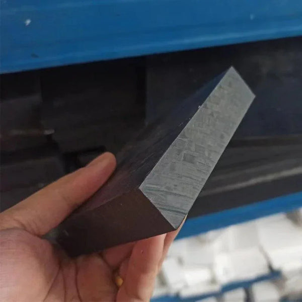 Side view showing black PTFE sheet thickness from 5mm to 12mm