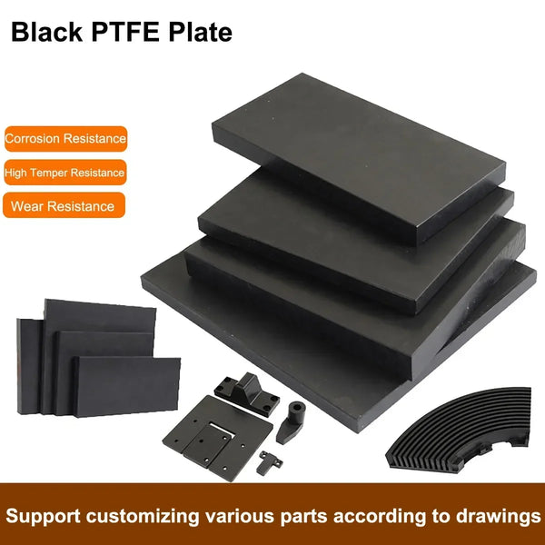 Black PTFE sheet available sizes and thickness specifications chart