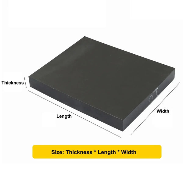 Black PTFE sheet thickness comparison from 5mm to 15mm
